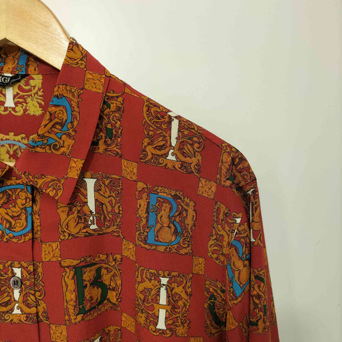 ビギ BIGI 総柄 ロゴプリント ロングスリーブシャツ メンズ